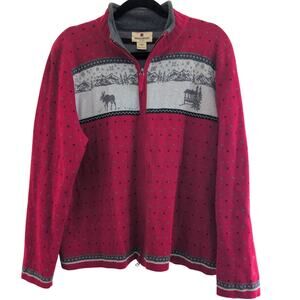 Woolrich Ruby Moose & Cabin Sweater Jacket size xl